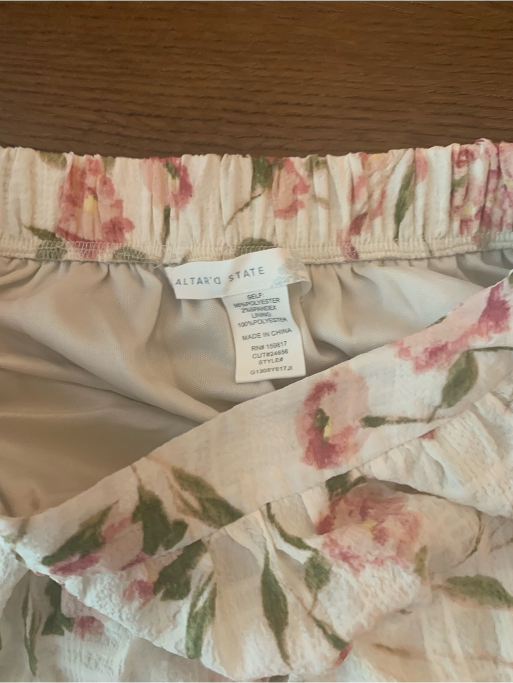 Altar'd State Cream Maxi Skirt with Pink Floral Pattern - Picture 2 of 2